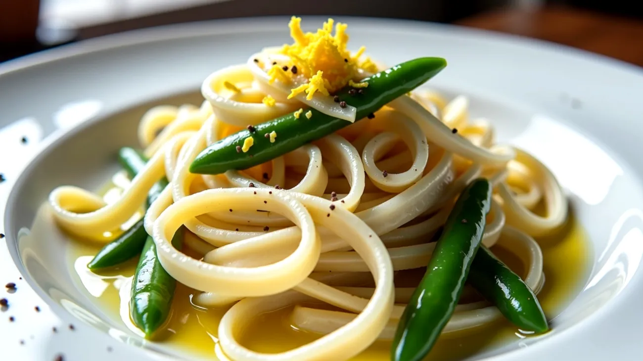Tagliatelle limone ricotta fave fresche"