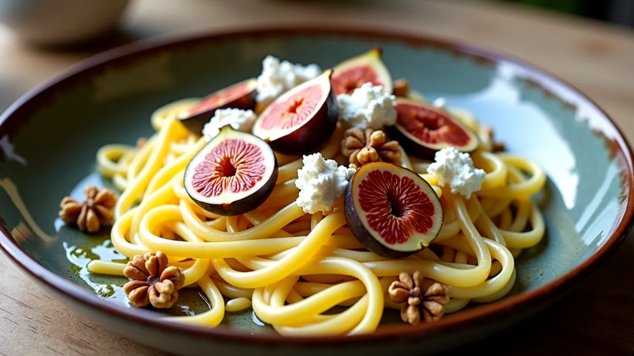 tagliatelle fichi formaggio caprino"